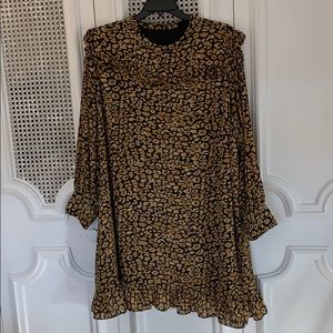 Cheetah Print Long Sleeve Dress